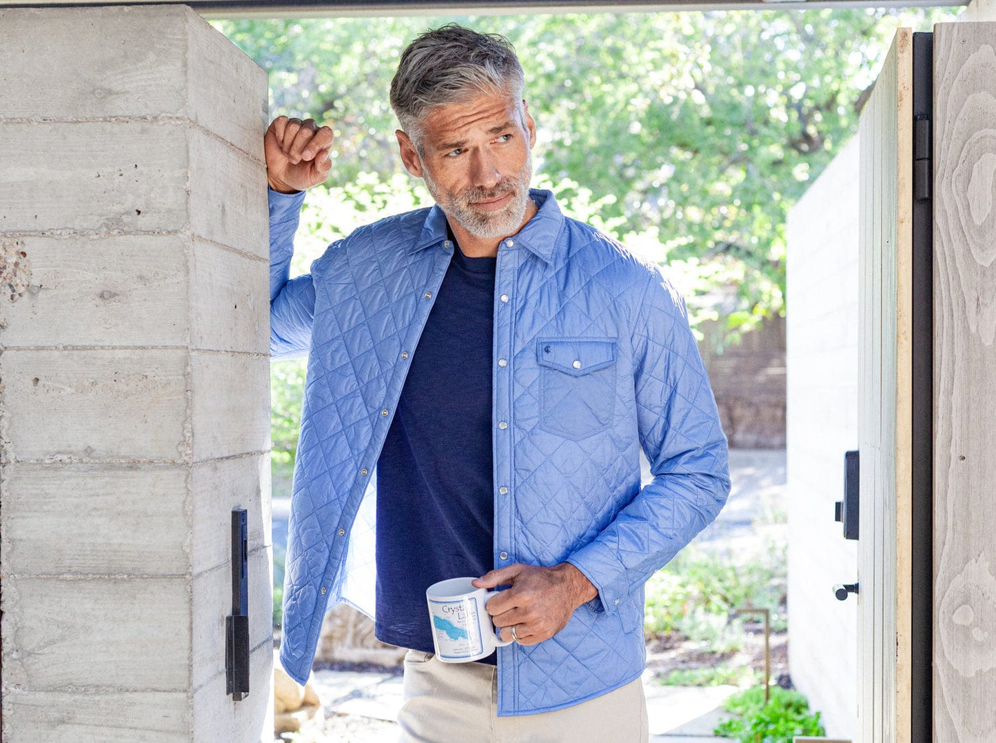 Quilted Shacket - Iris Blue