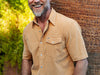 Short Sleeve Corduroy Pearl Snap - Camel