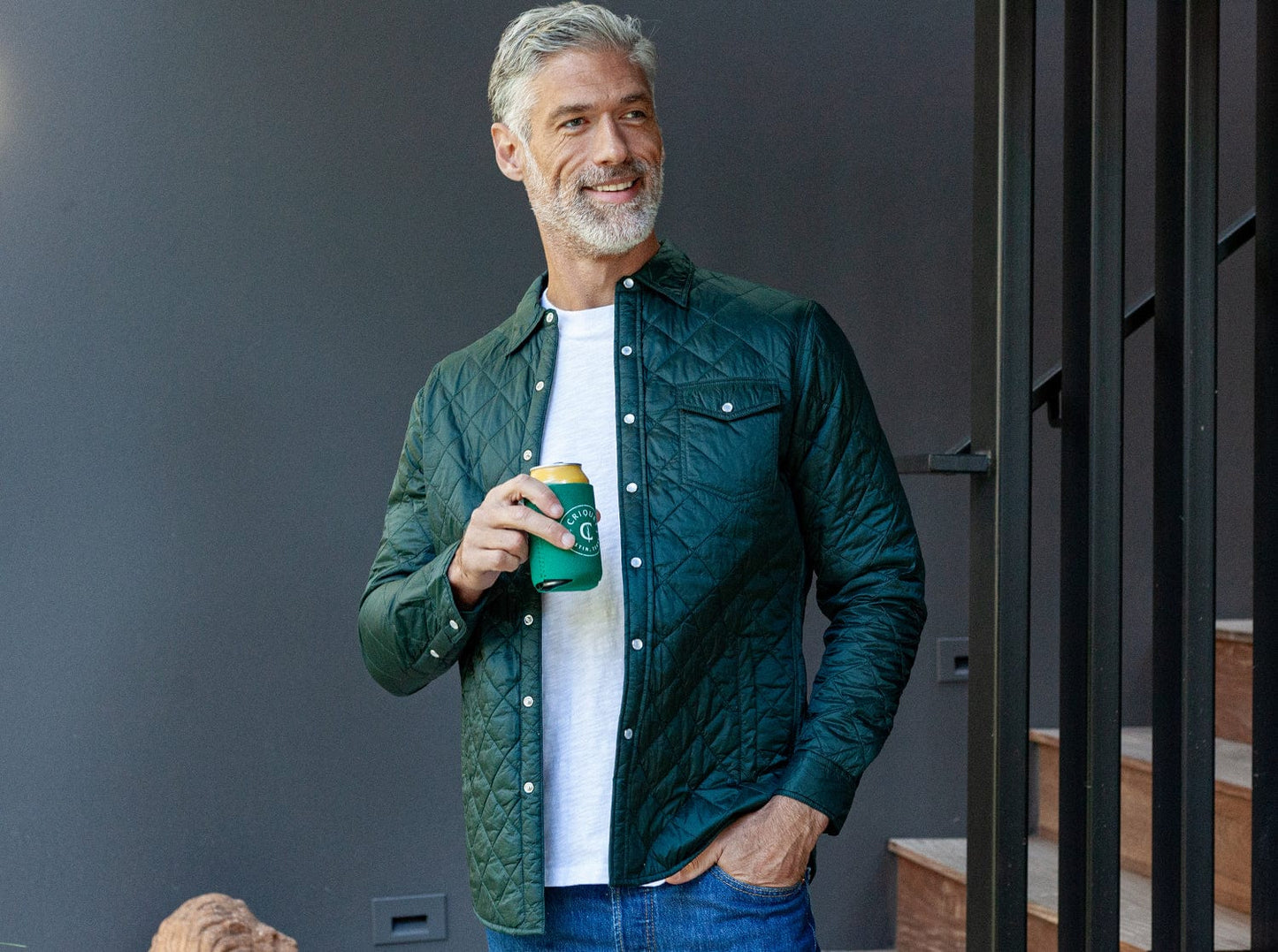 Quilted Shacket - Hunter Green