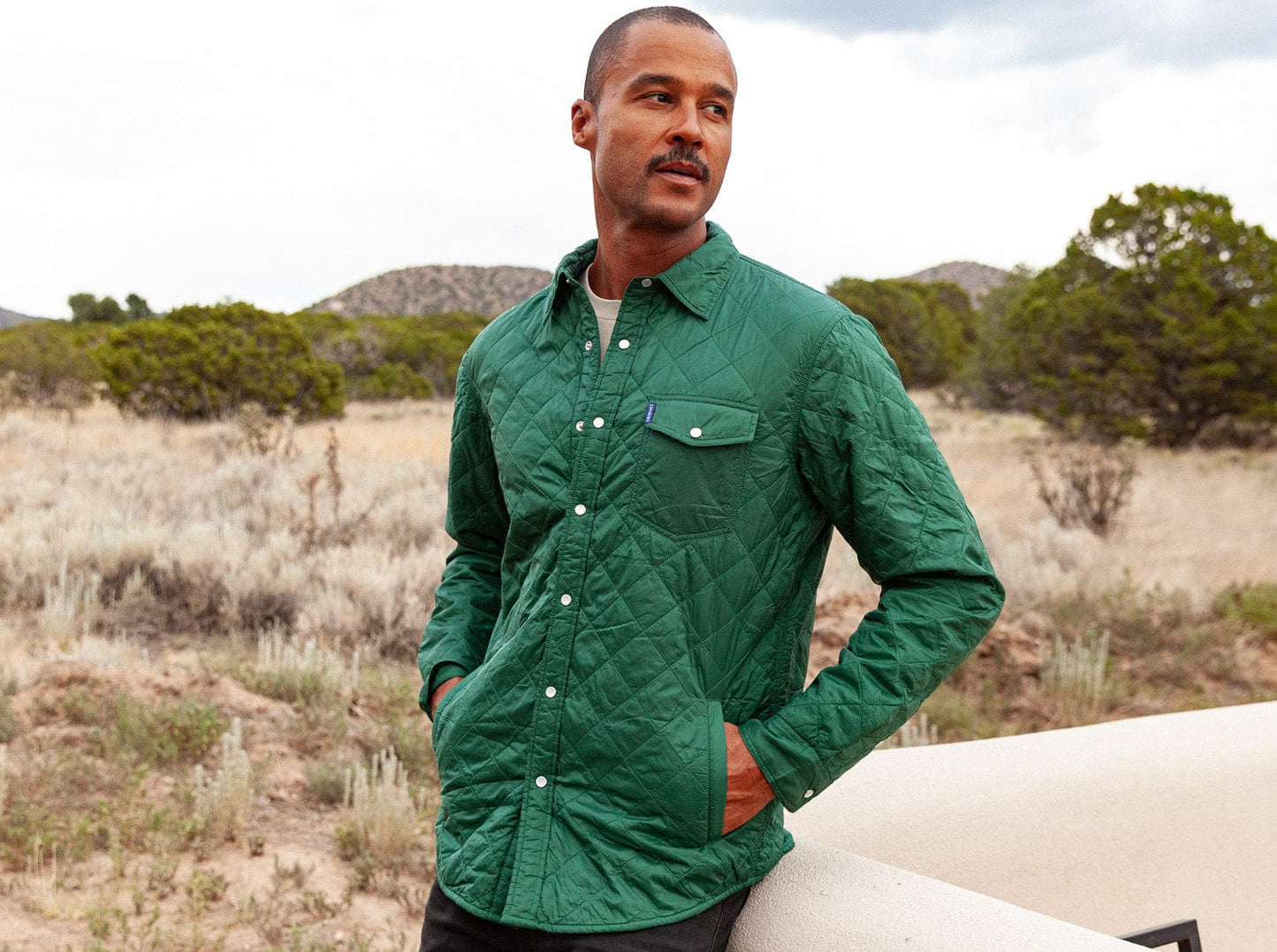 Quilted Shacket - Evergreen