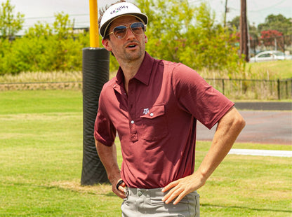 Texas A&M - Coach's Performance Players Shirt - A&M Mark - Maroon