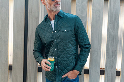 Quilted Shacket - Hunter Green