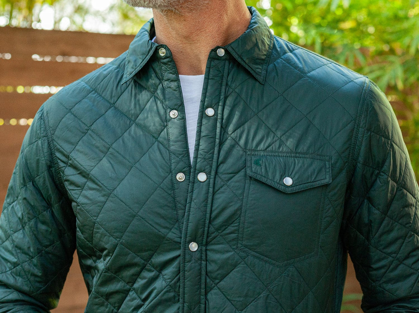 Quilted Shacket - Hunter Green