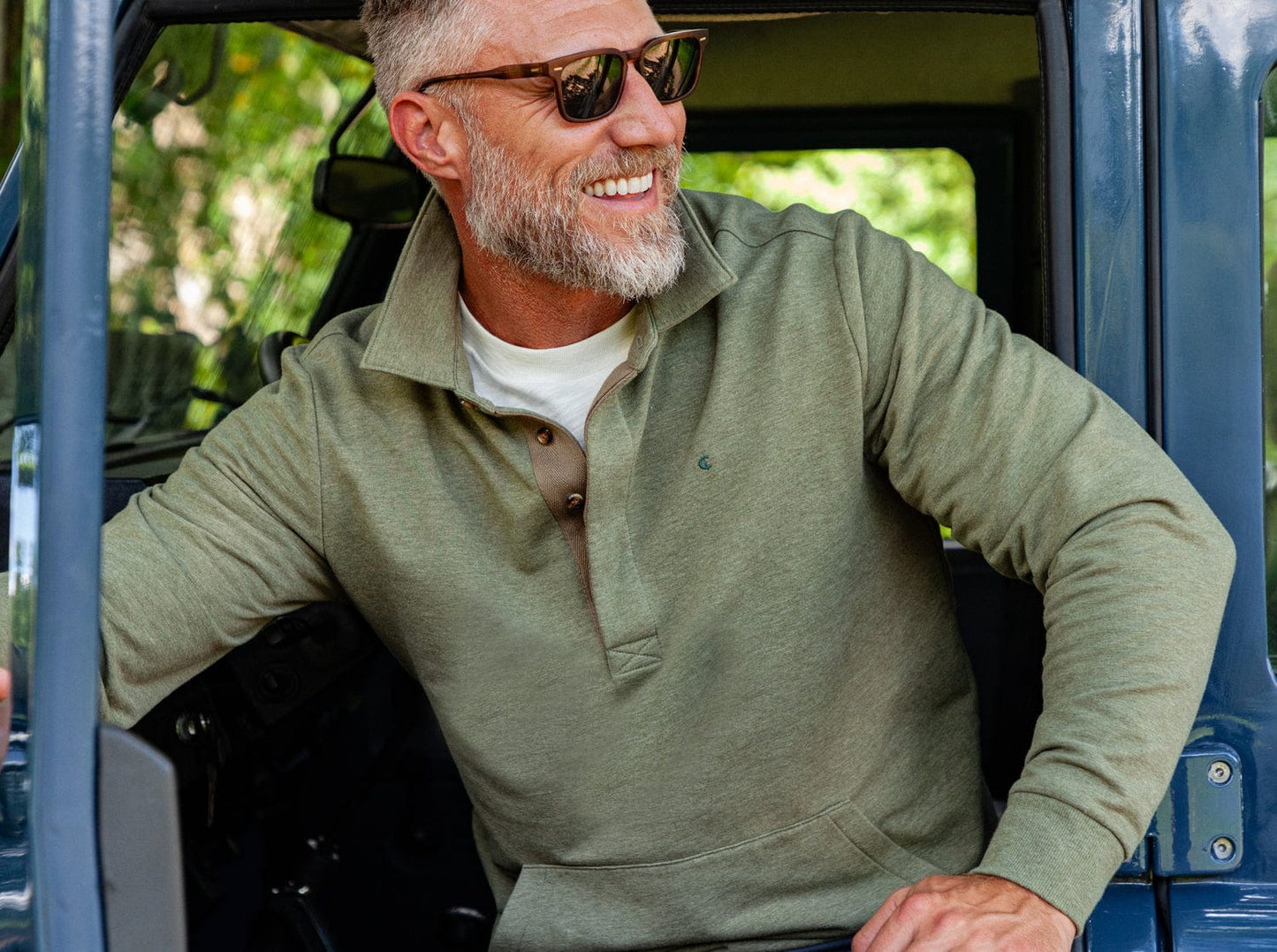 Collared Sweatshirt - Heather Olive