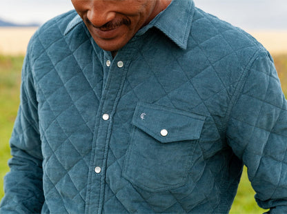 Corduroy Quilted Shacket - Alpine Lake