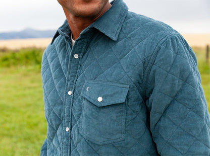 Corduroy Quilted Shacket - Alpine Lake