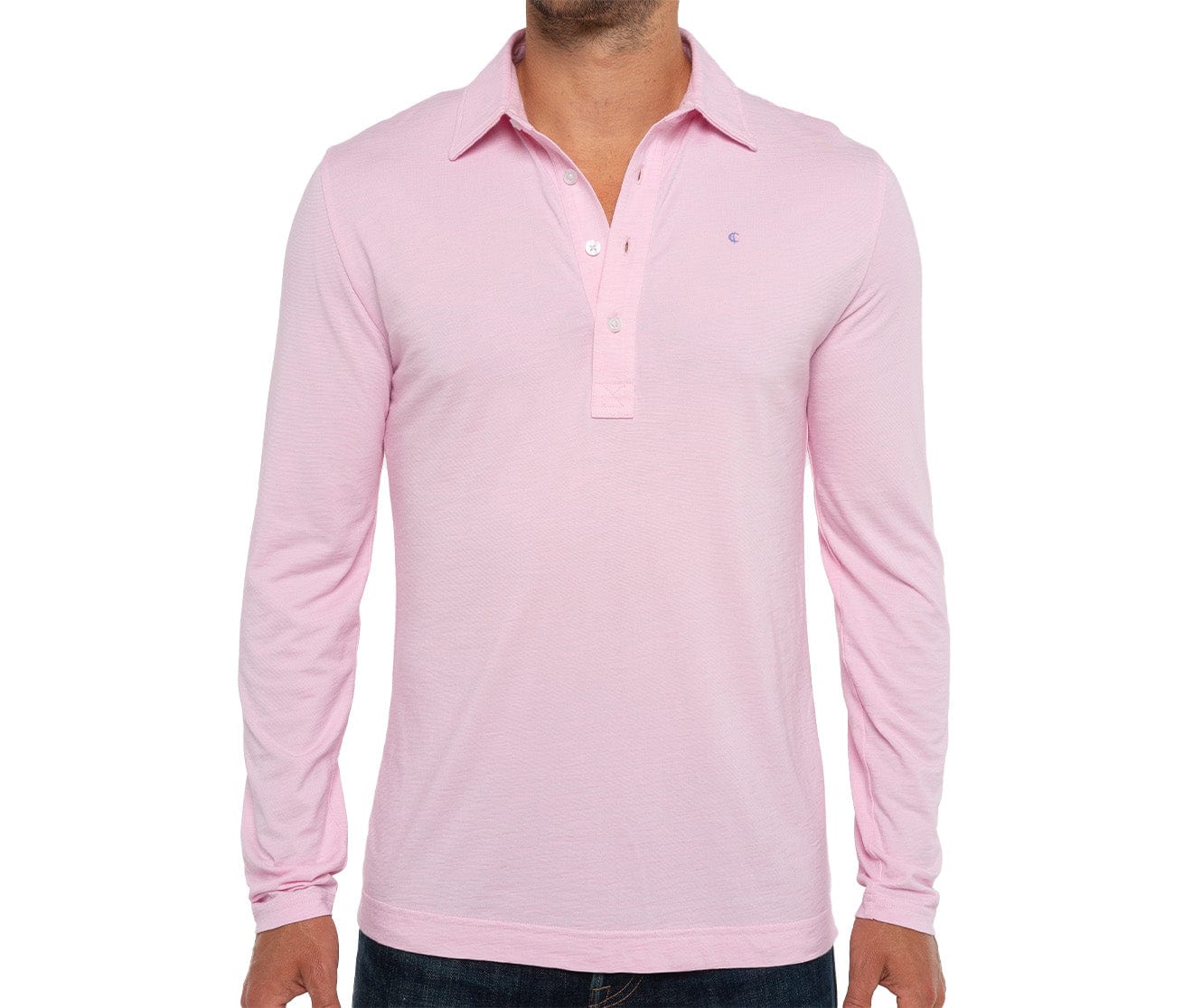 brrr° Long Sleeve Range Polo - Light Pink