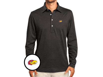 Kansas - Jacquard Long Sleeve Range Polo - Jayhead - Black