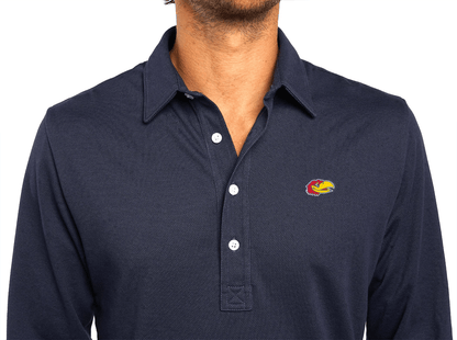 Kansas - Jacquard Long Sleeve Range Polo - Jayhead - Navy