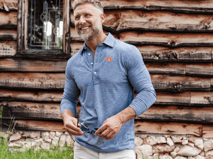 Auburn - Brrr Long Sleeve Range Polo - Interlock - Riviera
