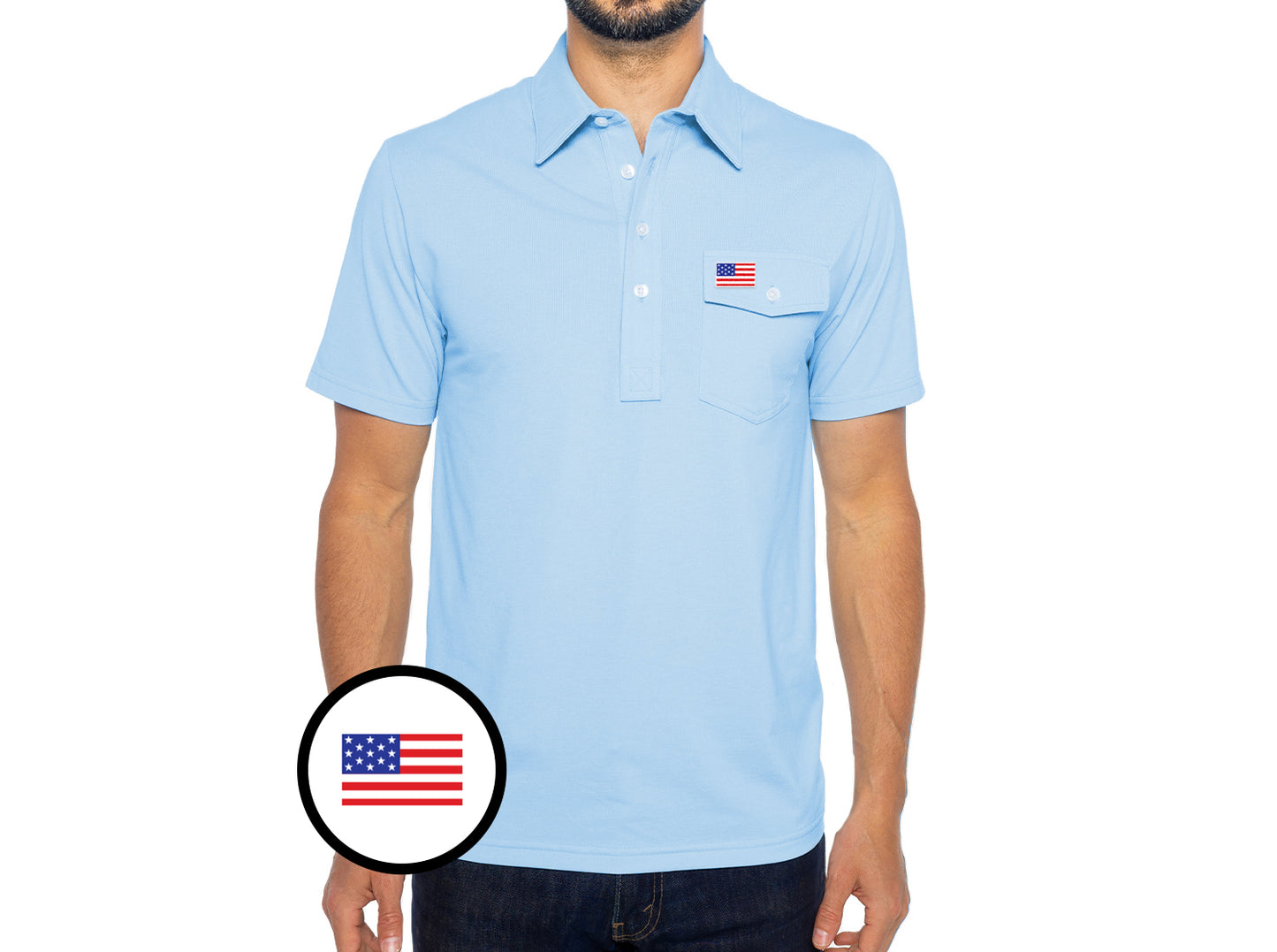 Limited Edition Players Shirt - American Flag - Light Blue