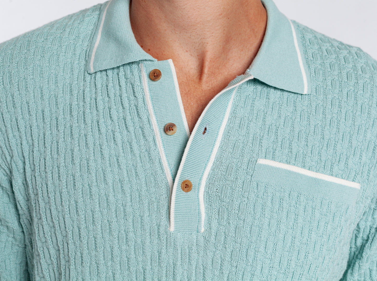 Bungalow Sweater Polo - Mist