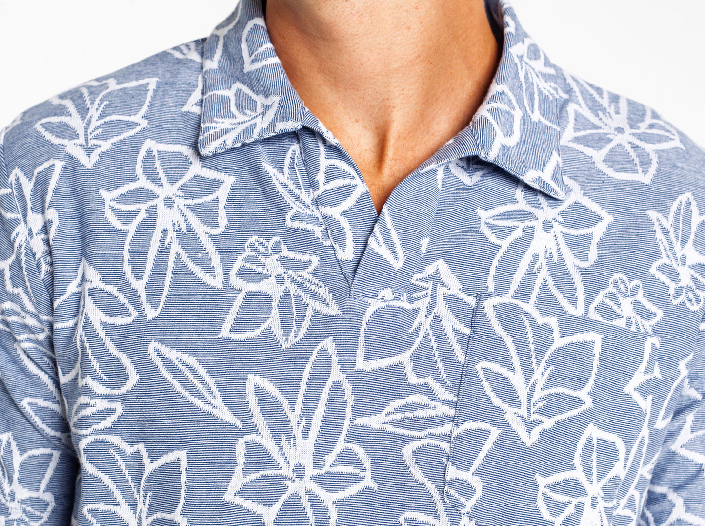 The Jacquard Monty Short Sleeve Polo - Navy