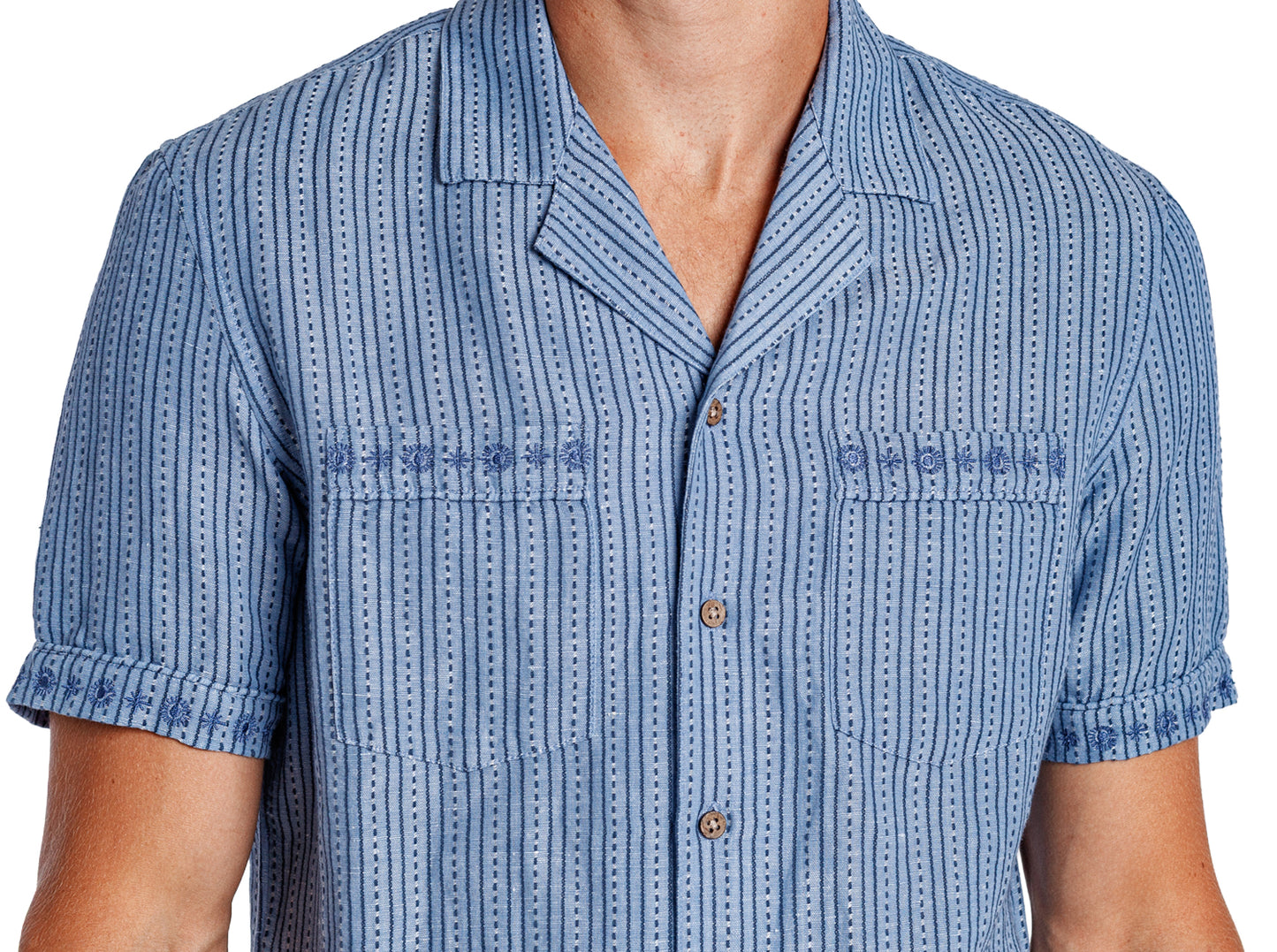 The Desi Shirt - Embroidered - Navy