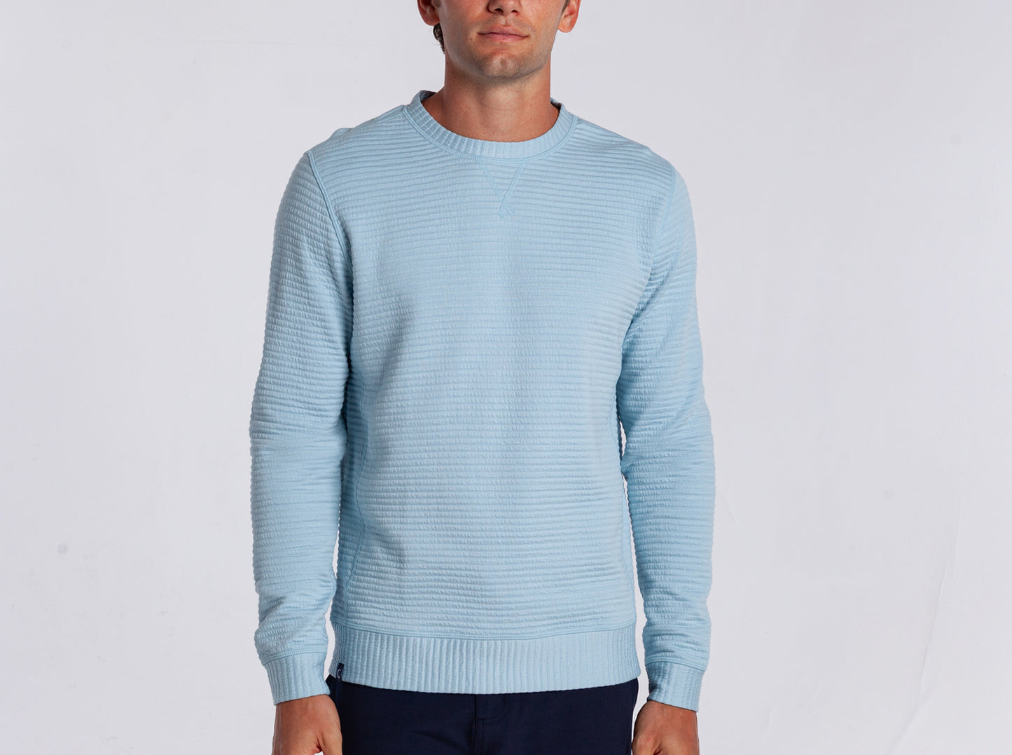 Quilted Crew Sweatshirt - Sky