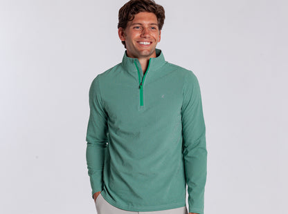 Seersucker Performance Pullover - Green