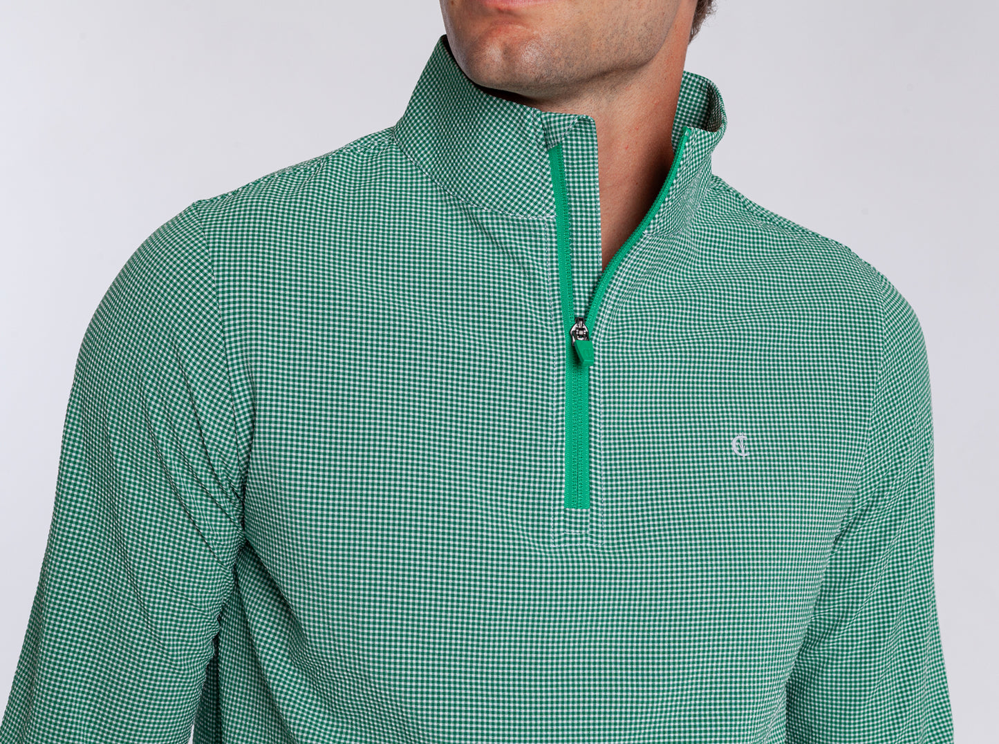 Seersucker Performance Pullover - Green