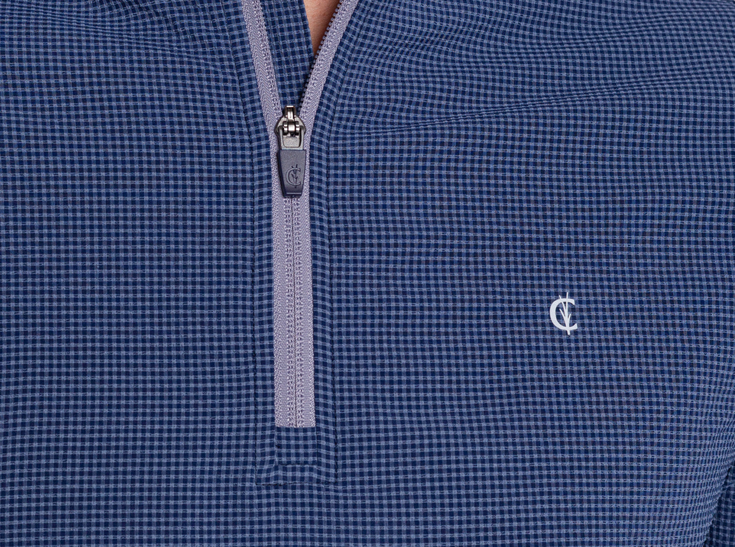 Seersucker Performance Pullover - Navy