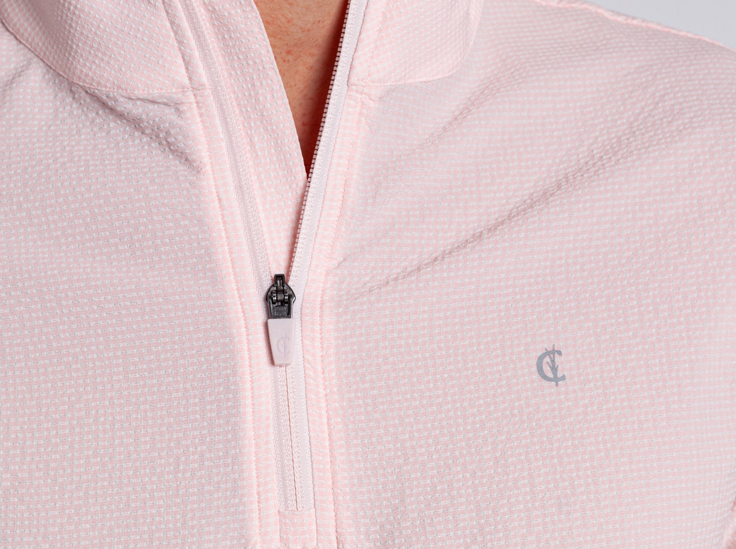 Seersucker Performance Pullover - Pink