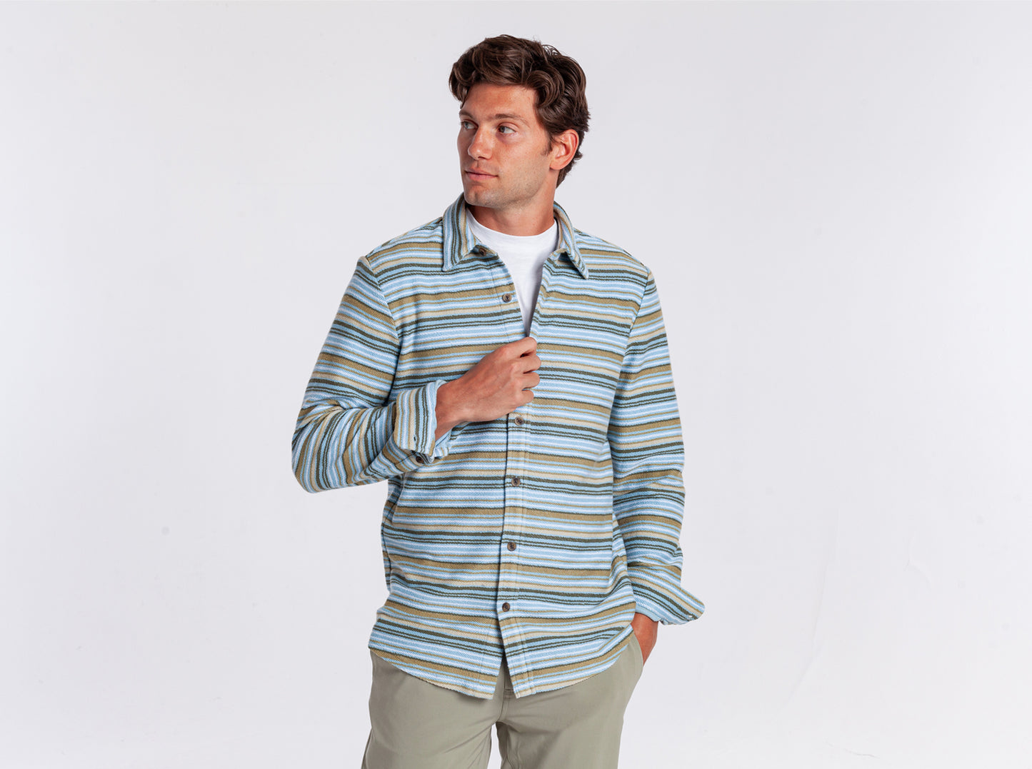 Mexicali Knit Overshirt - Olive