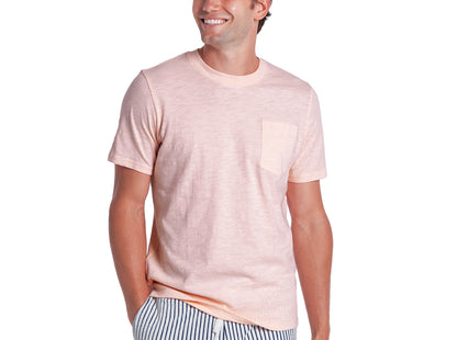 Slub Cotton Short Sleeve T-Shirt - Pink Sand