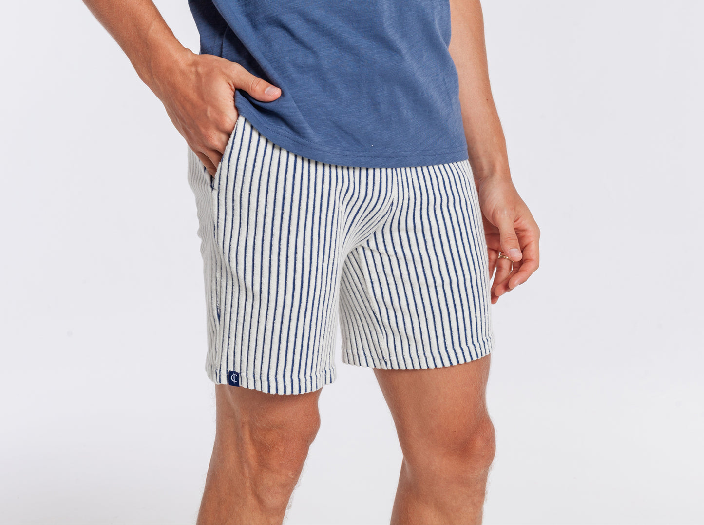 Cruiser Terry Shorts - Striped Jacquard - Natural