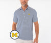 Michigan - Coach's Performance Range Polo - M Logo - Navy Stripe