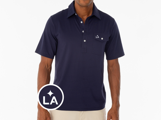 Criquet LA Galaxy in Coaches Players Shirt, LA, Navy, view 1