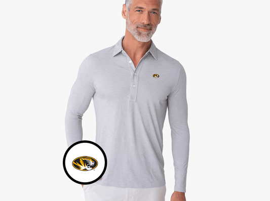 Missouri - Brrr Long Sleeve Range Polo - Tiger - Silverado