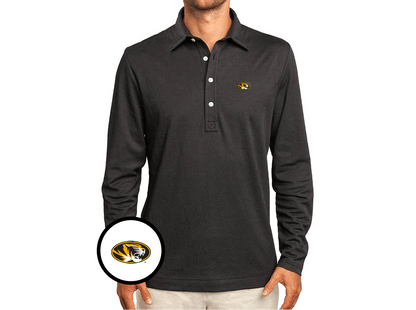 Missouri - Jacquard Long Sleeve Range Polo - Tiger - Black