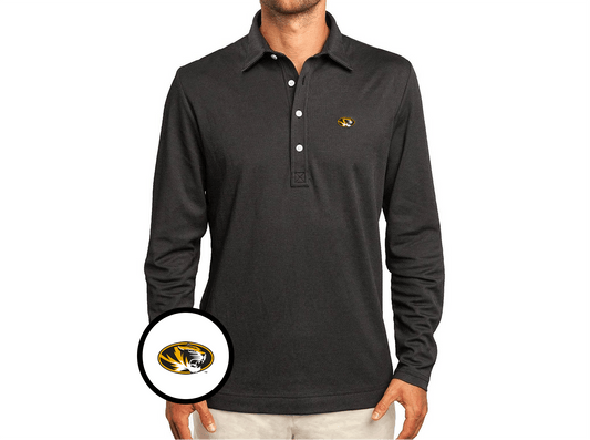 Missouri - Jacquard Long Sleeve Range Polo - Tiger - Black