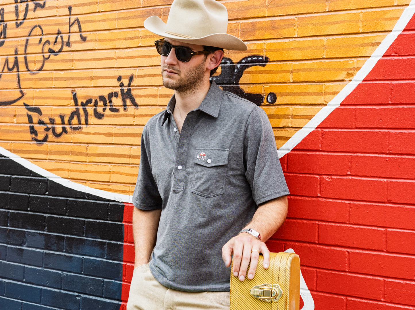 Willie Nelson Players Shirt - Willie Braids - Heather Grey