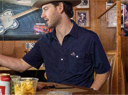 Willie Nelson Players Shirt - Willie Braids - Navy