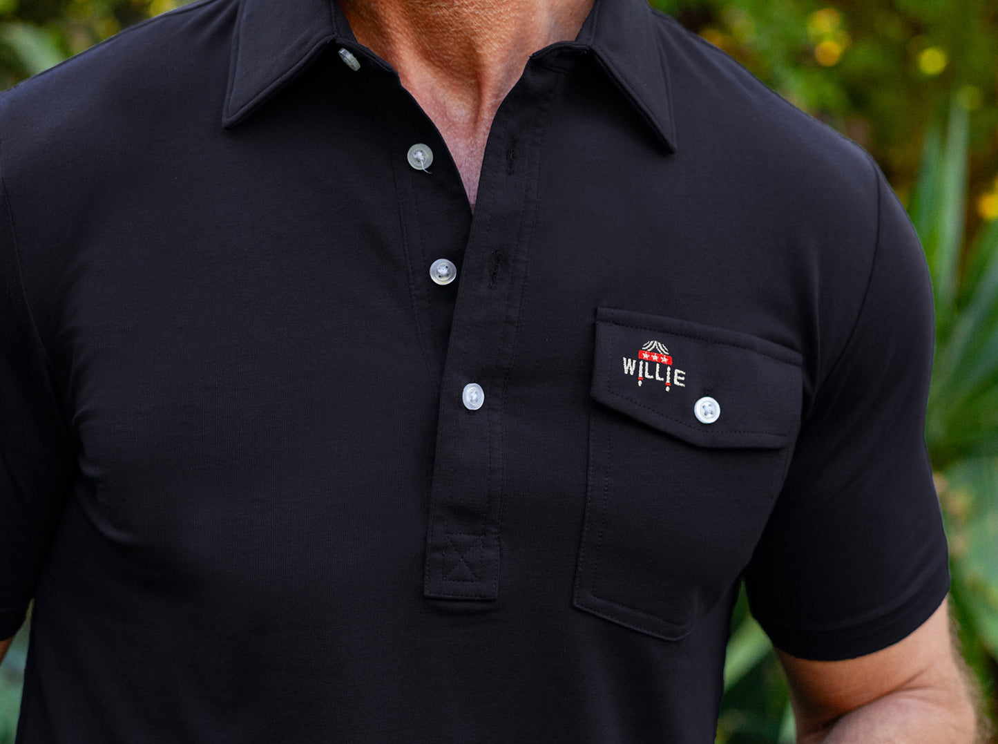 Willie Nelson Players Shirt - Willie Braids - Black