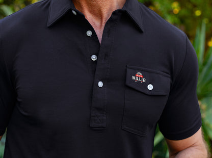 Willie Nelson Players Shirt - Willie Braids - Black