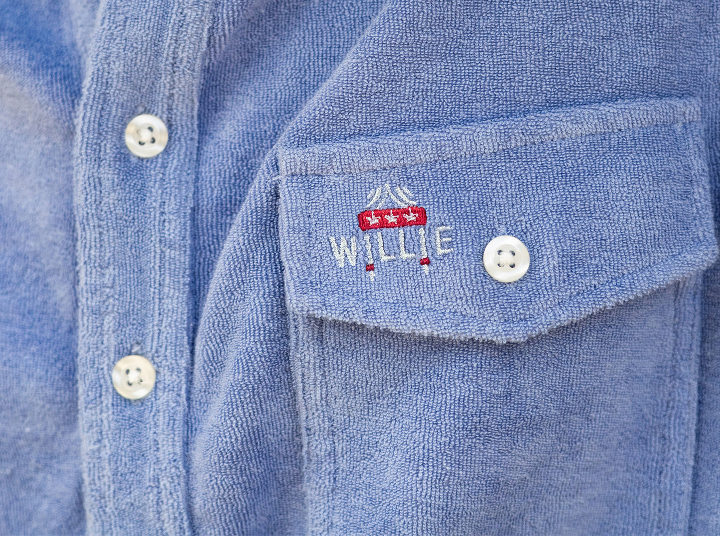 Willie Nelson Terrycloth Players Shirt - Willie Braids - Perry Winkle
