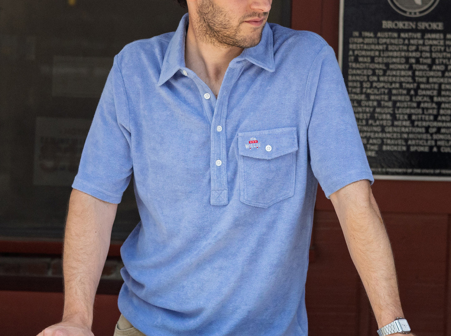 Willie Nelson Terrycloth Players Shirt - Willie Braids - Perry Winkle