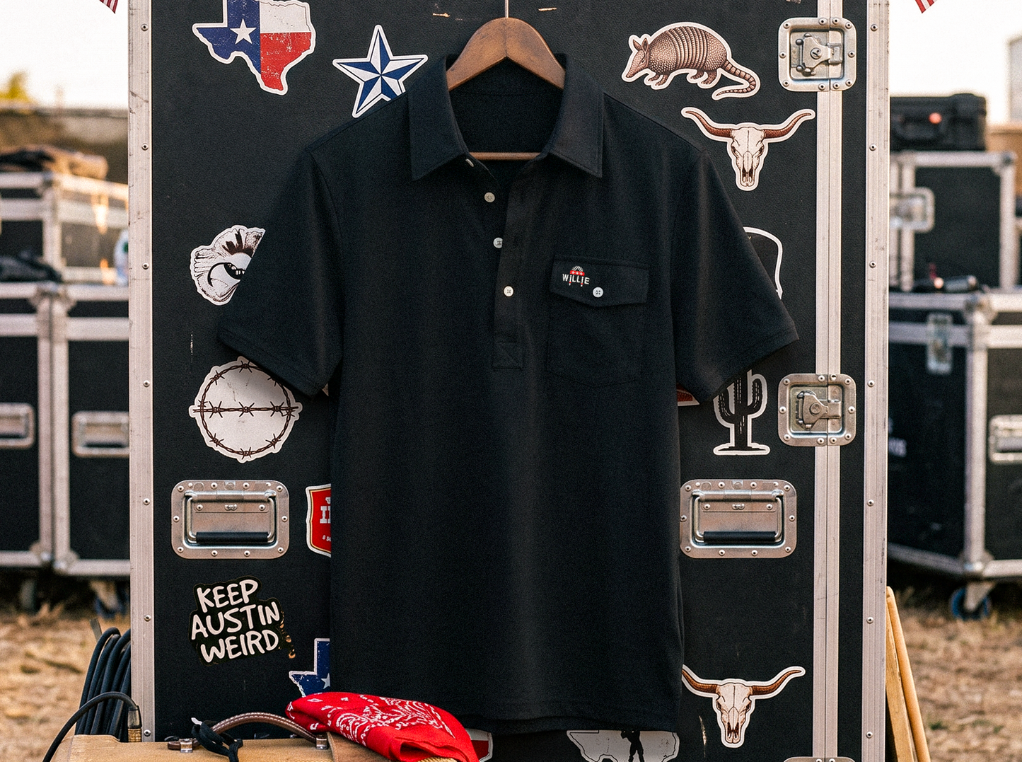 Willie Nelson Players Shirt - Willie Braids - Black