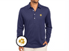 Notre Dame - Jacquard Long Sleeve Polo - Shamrock - Navy