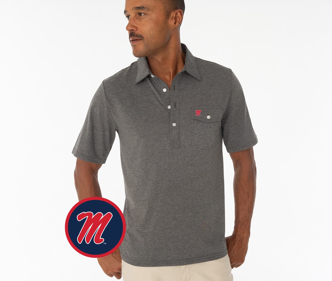 Ole Miss - Coach's Performance Players Shirt - M - Heather Gray