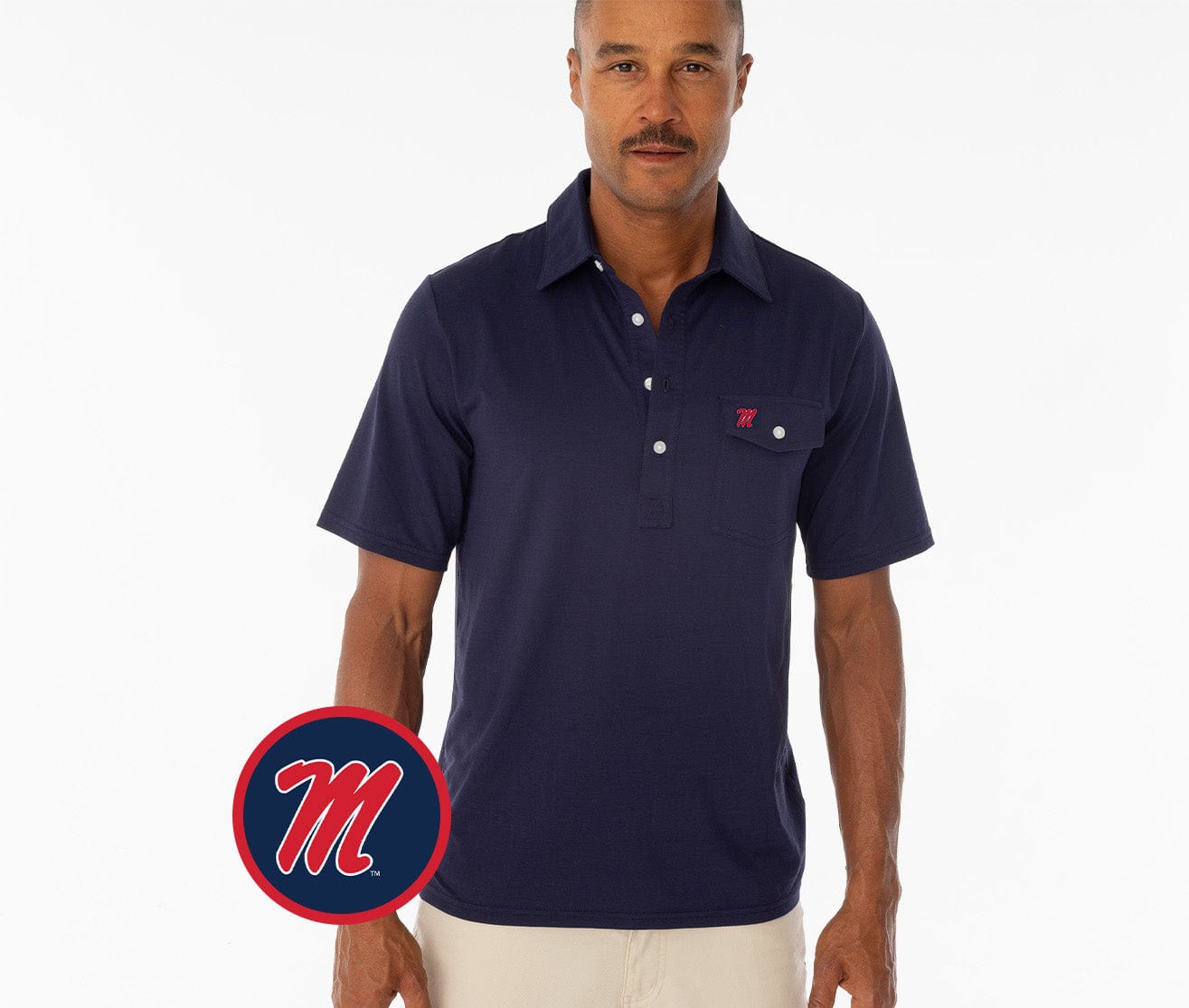 Ole Miss - Coach's Performance Players Shirt - M - Navy