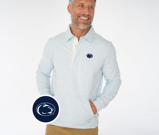 Criquet Penn State in Collared Sweatshirt, PSU Lion, Heather Ice, view 1