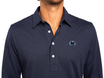 Penn State - Jacquard Long Sleeve Range Polo - Lion Icon - Navy