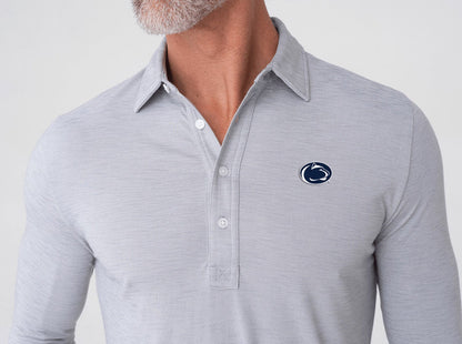 Penn State - Brrr Long Sleeve Range Polo - Lion Icon - Silverado
