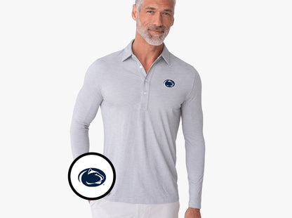 Penn State - Brrr Long Sleeve Range Polo - Lion Icon - Silverado