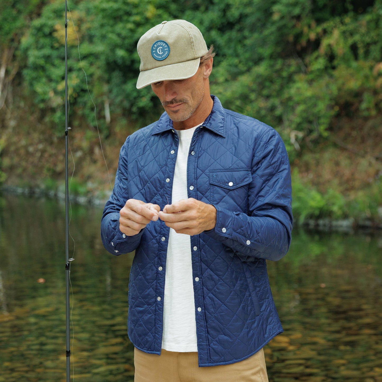 Quilted Shacket - Navy Blue