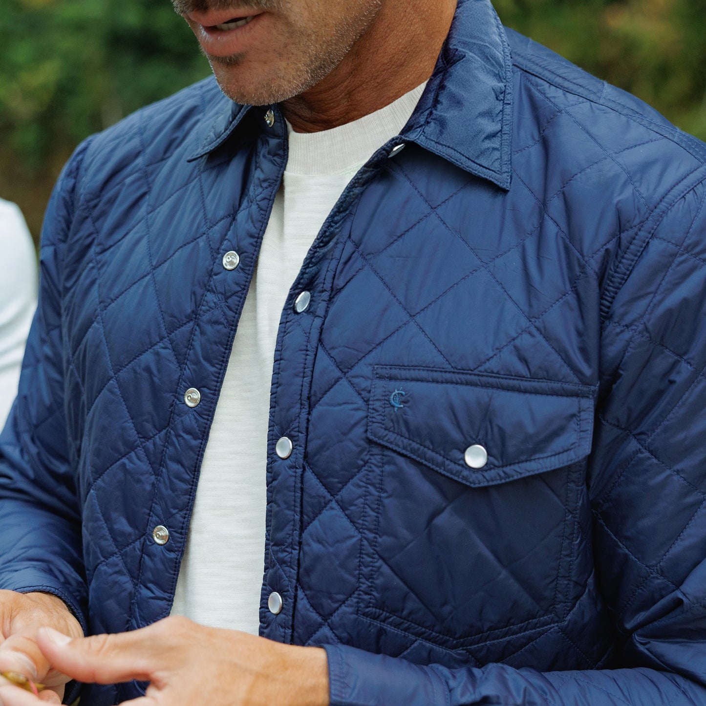Quilted Shacket - Navy Blue