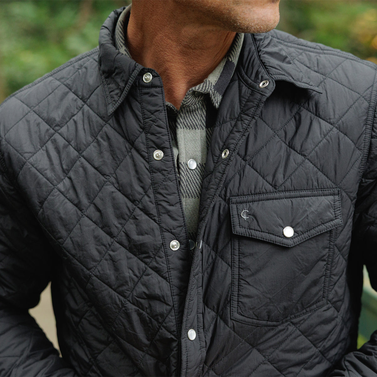 Quilted Shacket - Black