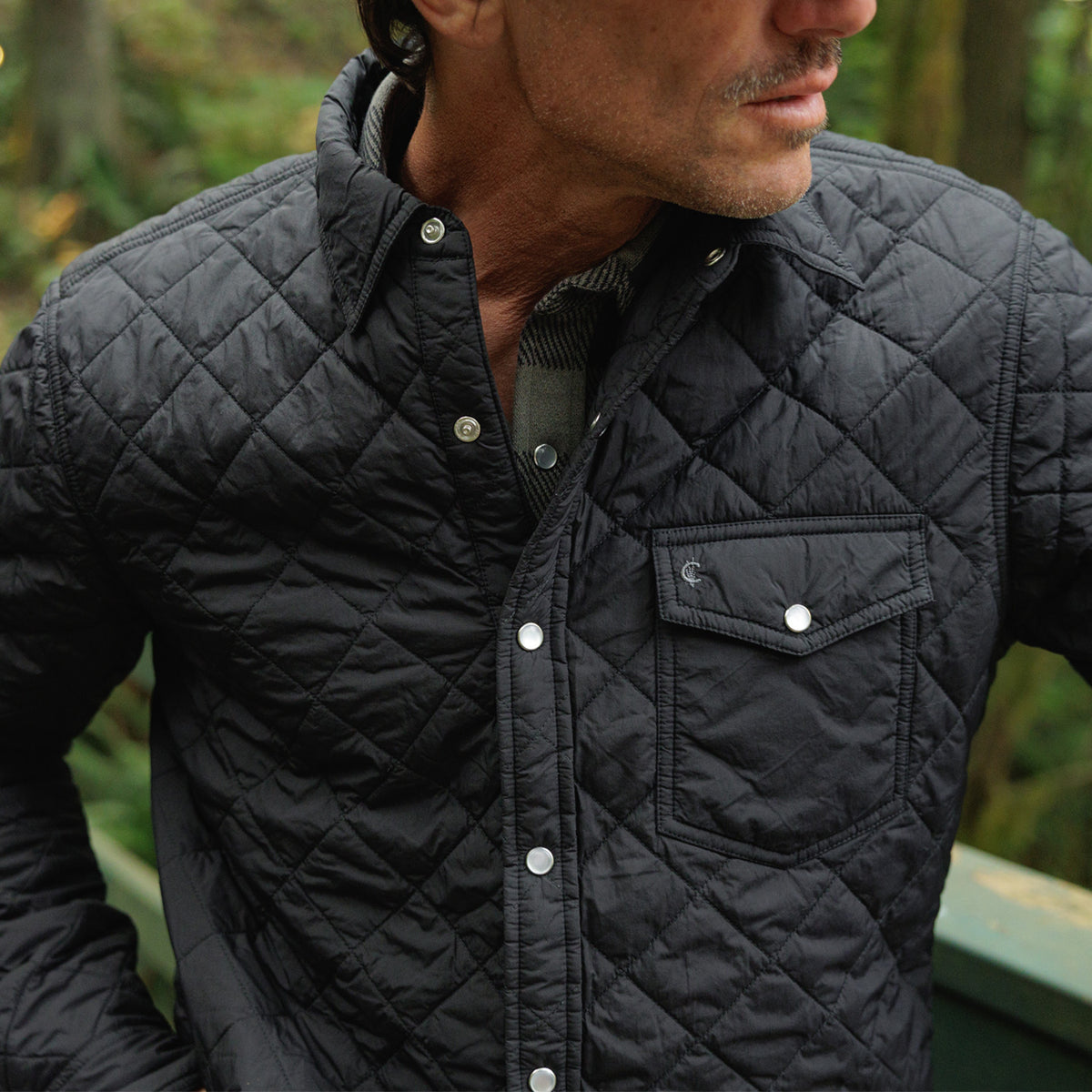 Quilted Shacket - Black