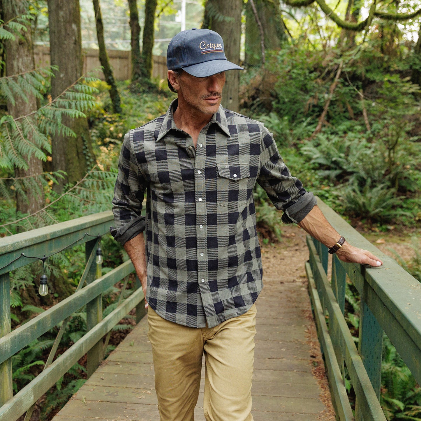 Chill-Knit Twill Pearl Snap - Buffalo Check Black Olive
